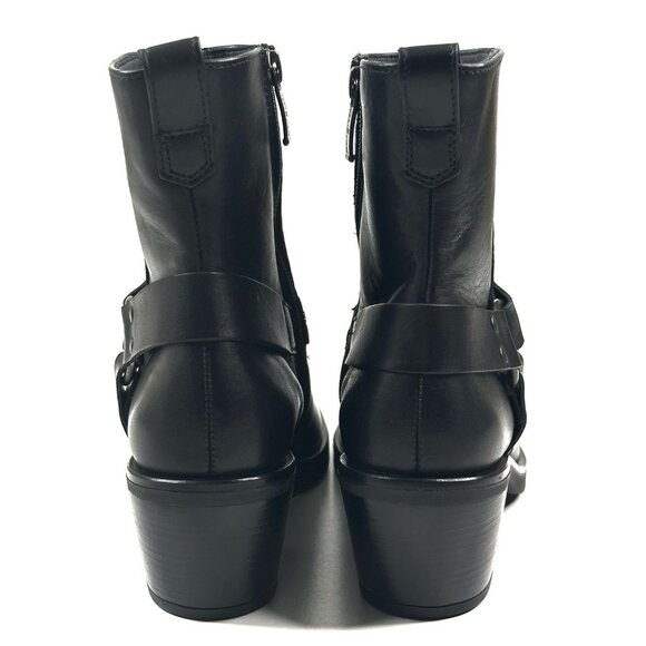Paul Green West Bootie Black Leather Womens UK 5/US 7.5 Moto-Biker New $499 - Picture 4 of 11